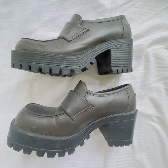 Vintage Lower East Side Brown Chunky Platform Loafers – Size 5.5 – Faux Leather - Picture 9 of 11